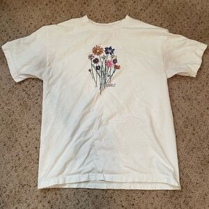 White Floral Graphic T-Shirt